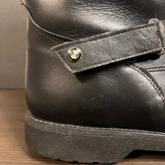 Vintage BMW Leather Riding Boots Men’s 14 Made In USA Black Logo Motorcycle - Picture 9 of 9